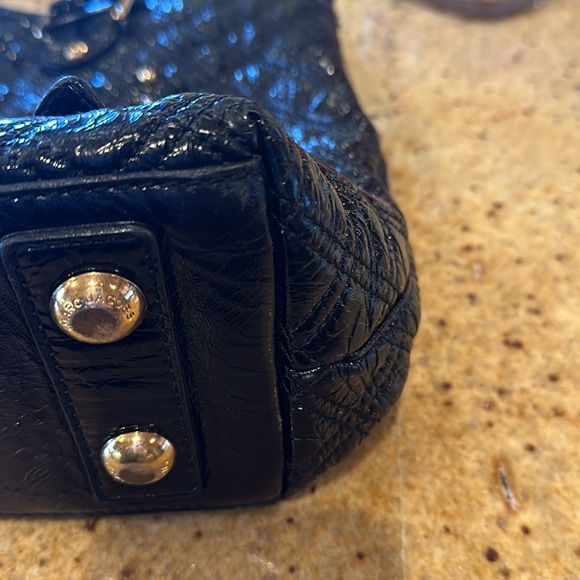 Marc Jacobs black quilted leather hobo satchel with gold hardware. - Picture 3 of 10